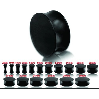 Šperky eshop černý lesklý sedlový plug do ucha U17.10