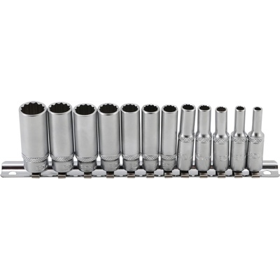 BGS technic 2757 Nástrčné hlavice 1/4", palcové 5/32" - 9/16", 12 štvorcových, predĺžené, sada 12 kusov - BGS