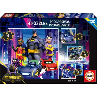 Educa DC Batwheels Progressive 12-16-20-25 dílků