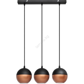 Image 1 of Helam LED Пендел MIDWAY 3xGU10/4, 8W/230V черен/меден (HE1585)