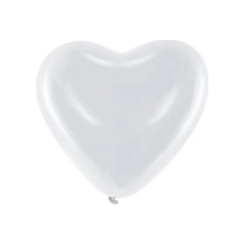 Balónek pastelový Srdíčko BÍLÝ 25 cm