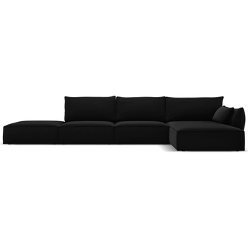 Mazzini Sofa Черен кадифен ъглов диван (десен ъгъл) Vanda - Mazzini Sofas (MAZ_RCO_51_F1_VANDA6)