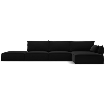 Mazzini Sofa Черен кадифен ъглов диван (десен ъгъл) Vanda - Mazzini Sofas (MAZ_RCO_51_F1_VANDA6)