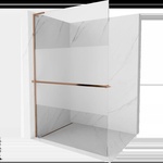 Mexen Kioto+ L душ стена с рафт Walk-in 110 x 200 cm, прозрачен/мат, розово злато - 800-110-123-60-35 (800-110-123-60-35)