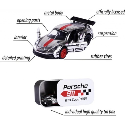 Majorette Autíčko Porsche Motorsport Deluxe, 6 druhů