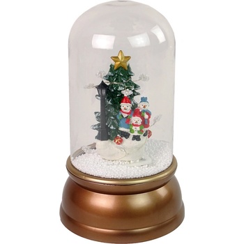 LEAN TOYS Svietiace vianočné snežítko so snehuliakmi zlatá