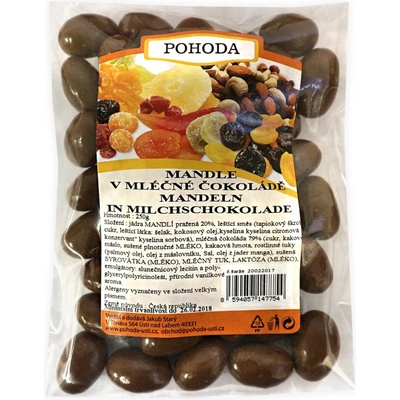 Velkoobchod Pohoda Mandle v mléčné čokoládě 250 g