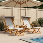 vidaXL Шезлонг 4 pcs 3 позиция Плътно евкалиптово дърво Кремаво (3407800)