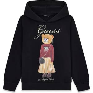 GUESS Суичър в черен цвят за момиче с мече и бродиран надпис Guess