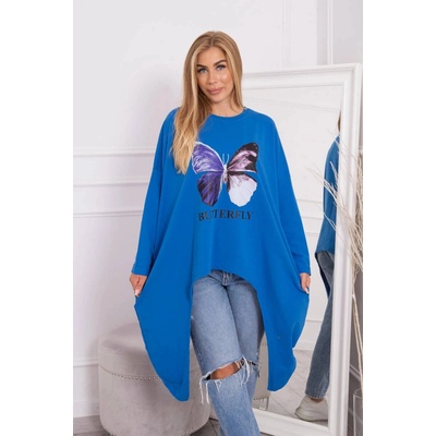 ! Kesi Blouse with oversize print purple blue modrá