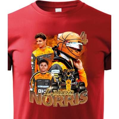 Dětské tričko F1 Lando Norris ČervenáCanvas Dětské tričko Bezvatriko.cz 2851