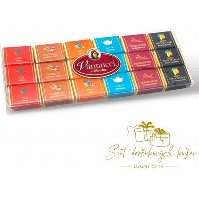 Vannucci mix 6 druhov mini čokoládok 36ks 180 g
