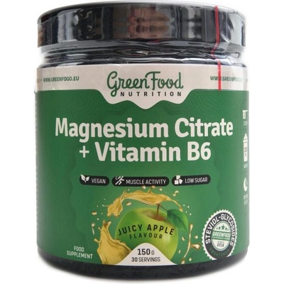 GreenFood nutrition Magnesium citrate + vitamin B6 jablkový juice 150 g