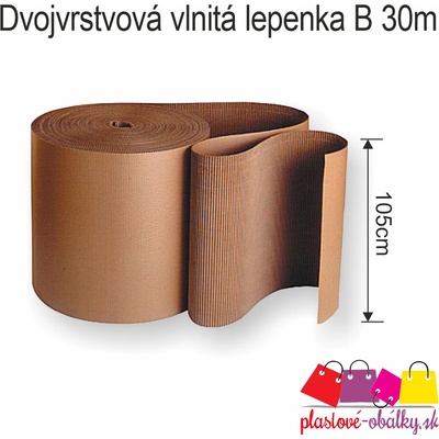 Dvojvrstový vlnitý papier lepenka 105cm Dĺžka: 30m