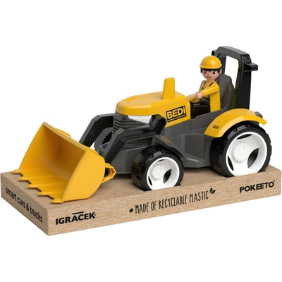 ECO MultiGO Žlutý traktor s radlicí, figurka Igráček