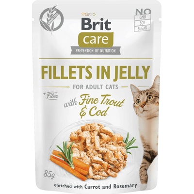 Brit Care Cat Fillets in Jelly with Fine Trout & Cod 6 x 85 g