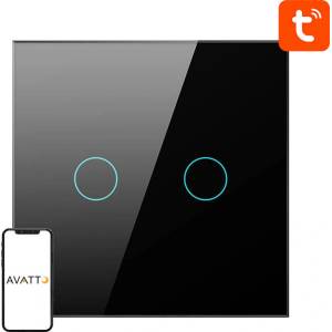 Avatto Смарт ключ Avatto ZTS02-EU-B2 ZigBee двоен Tuya черен (ZTS02-EU-B2)