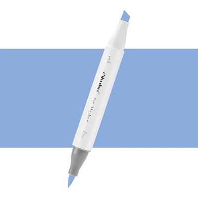 Lihová fixa OHUHU oboustranná Brush & Chisel, Phthalo Blue (B150)