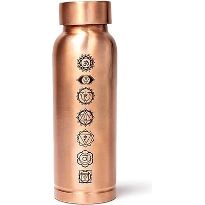 Yogi & Yogini Naturals medená fľaša s laserovým gravírovaním 7 čakier 500ml