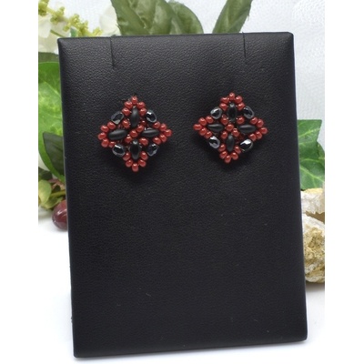 Mijabijoux Červeno černé puzetky MB00459