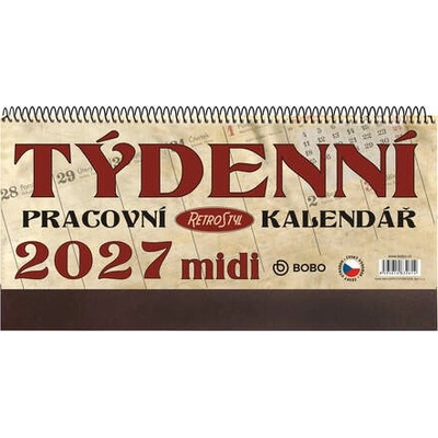Pracovní RETRO MIDI stolní týdenní 2027
