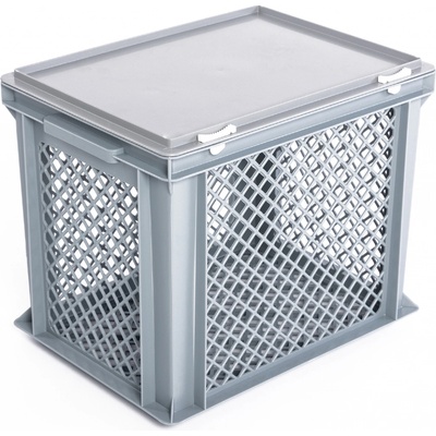 PK Group Přepravka Euro perforovaná H4332 s víkem