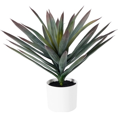 Home Styling Collection Dekorativní umělá rostlina ORNO, Ø 40 x 50 cm, Agáve v bílém květináči zelený
