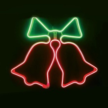 ACA Lighting Vánoční venkovní dekorace zvonky, 300 LED 3m double neon hadice, červená+zelená, IP44, 62x50cm, 1.5m napájecí kabel X0830034112