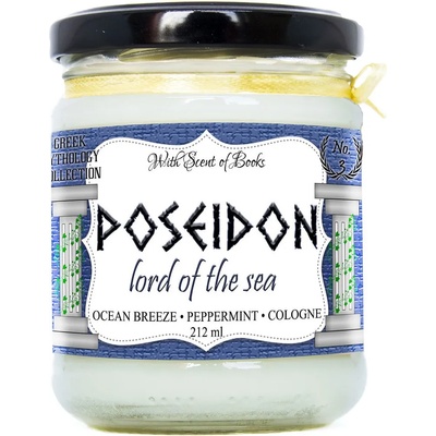 With Scent of Books Ароматна свещ - Посейдон, 212 ml