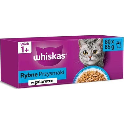 WHISKAS Rybí pochoutky v želé 80 x 85 g