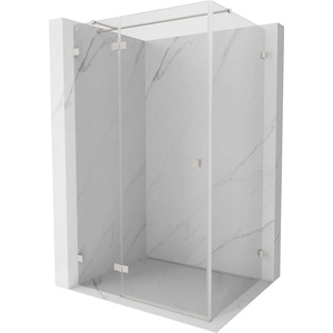 Mexen Lunar T лява врата за душ кабина 130 x 80 см, прозрачна, четкан никел - 834T-130-080-97-00-L (834T-130-080-97-00-L)
