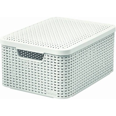 Curver Style úložný box s vekom 29 x 39 x 19 cm krémovobiely