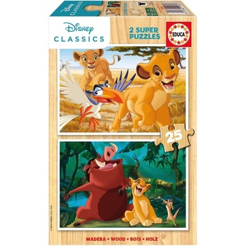 Educa Цар Лъв - пъзел 2х25 части (edu19960)