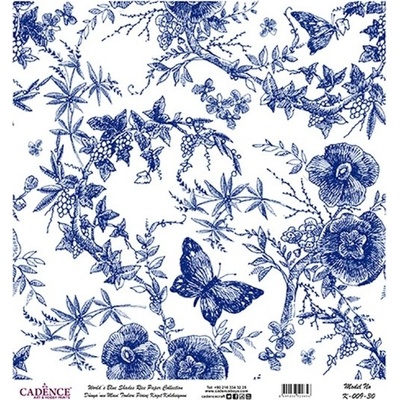Cadence Rýžový papír Cadence v roli 30x 30cm Modrá louka – Zboží Dáma