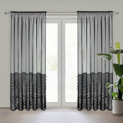 Takoy Záclona DEBORA z jemného voálu zdobená laserom vyrezávaným vzorom 140 x 270 cm-HF-461509 | 140 x 270 cm