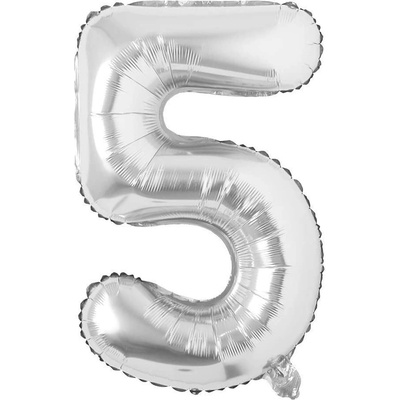 DAALO Nafukovací balónky čísla maxi stříbrné 5