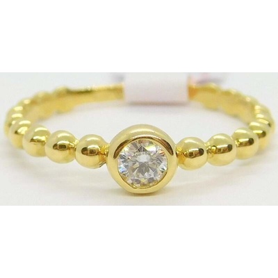 Klenoty Budín Zásnubní dámský zlatý prsten s čirým zirkonem HK1183