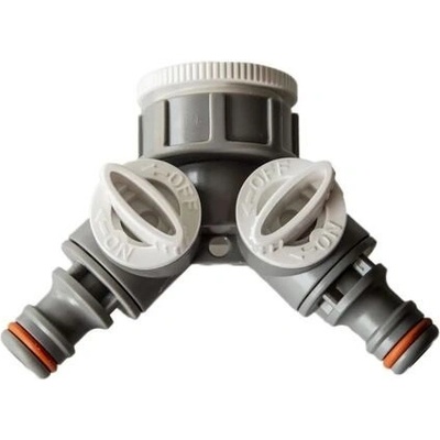rozdvojka s ventilem pro 2 rychlospojky 1" + 3/4" WHITE LINE WL-2222
