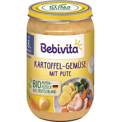 Bebivita Био Пюре Картофи, зеленчуци и пуешко месо 220 гр. - 8+ месеца