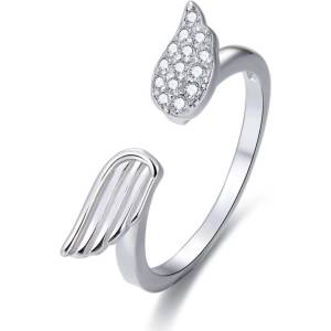 Silenti Jewelry Сребърен пръстен "Криле" - 7 - 54.5мм (17.2мм диам. )