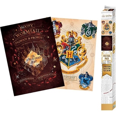 ABYstyle Plakáty 2 ks: Pobertův plánek a erby, Harry Potter