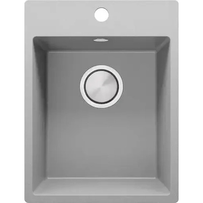Твоят Стил Сива кухненска гранитна мивка Рига 40 XL 380 x 500 мм