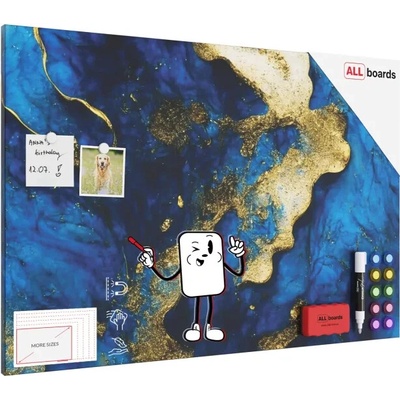 ALLboards Magnetická tabuľa METALboards, MODRÁ A ZLATÁ 90 x 60 cm MB96_00121