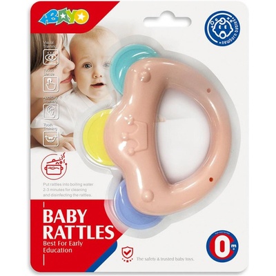 Baby Mix Bayo s chrastítkem plastové koruna meruňová