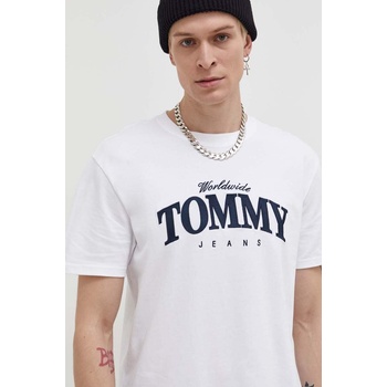 Tommy Jeans Памучна тениска Tommy Jeans в бяло с принт DM0DM18274 (DM0DM18274)