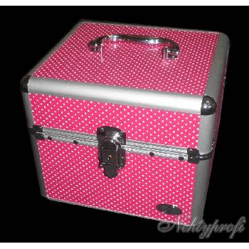 Nehtyprofi Kosmetický kufřík malý- růžovo-červený s puntíky