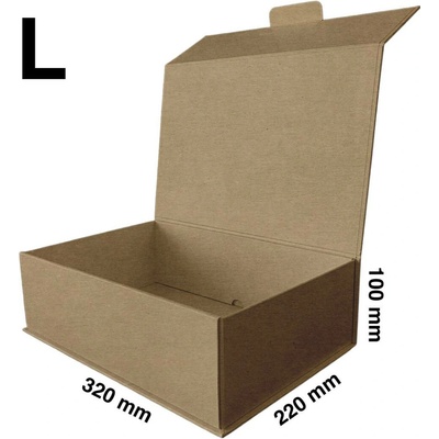 Skládací krabice PlusBox Kraft - L (320x220x100 mm) balení 5, 10 ks Velikost balení: 5 ks