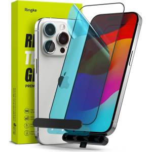 Ringke Калъф за iPhone 15 Pro Max - Ringke Tempered Glass - черен