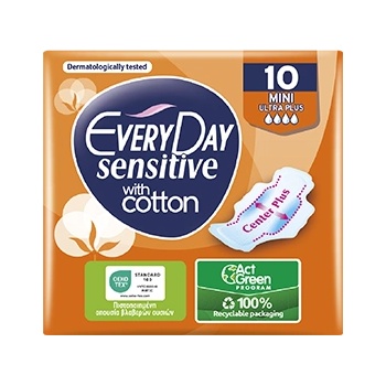 Image 1 of EveryDay Дамски превръзки с крилца Sensitive Mini, 10 бр (intr-6765665)