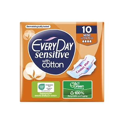 EveryDay Дамски превръзки с крилца Sensitive Mini, 10 бр (intr-6765665)